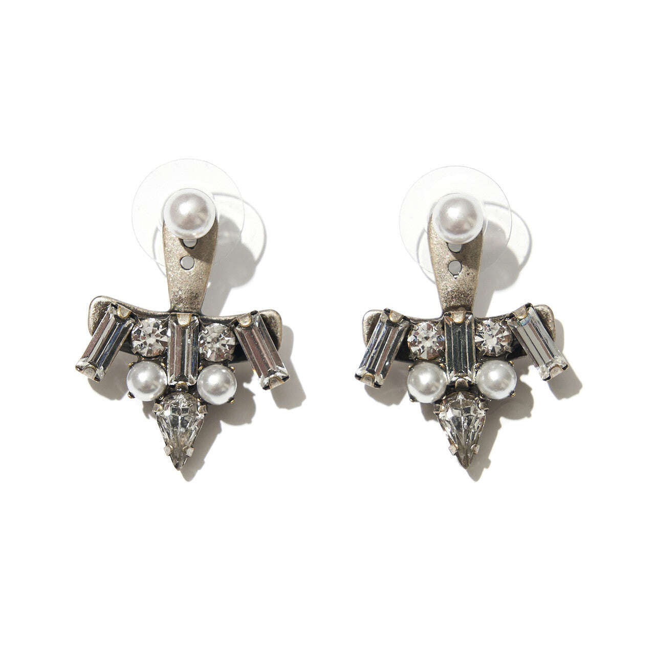 Glass Cut Stones With Pearl Earrings Nolo Store