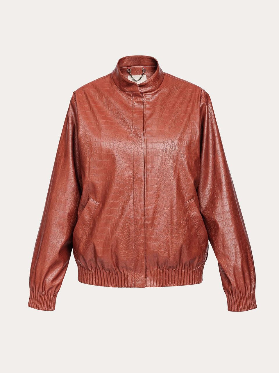 Elegant and warm eco leather bomber jacket | HIDEYO Nolo Store