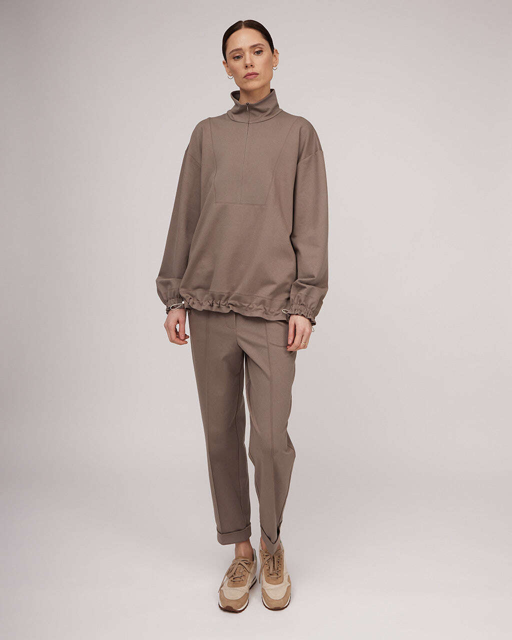 Grey jersey classic trousers | PETRA Nolo Store
