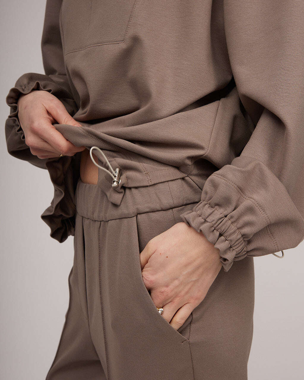Grey jersey classic trousers | PETRA Nolo Store