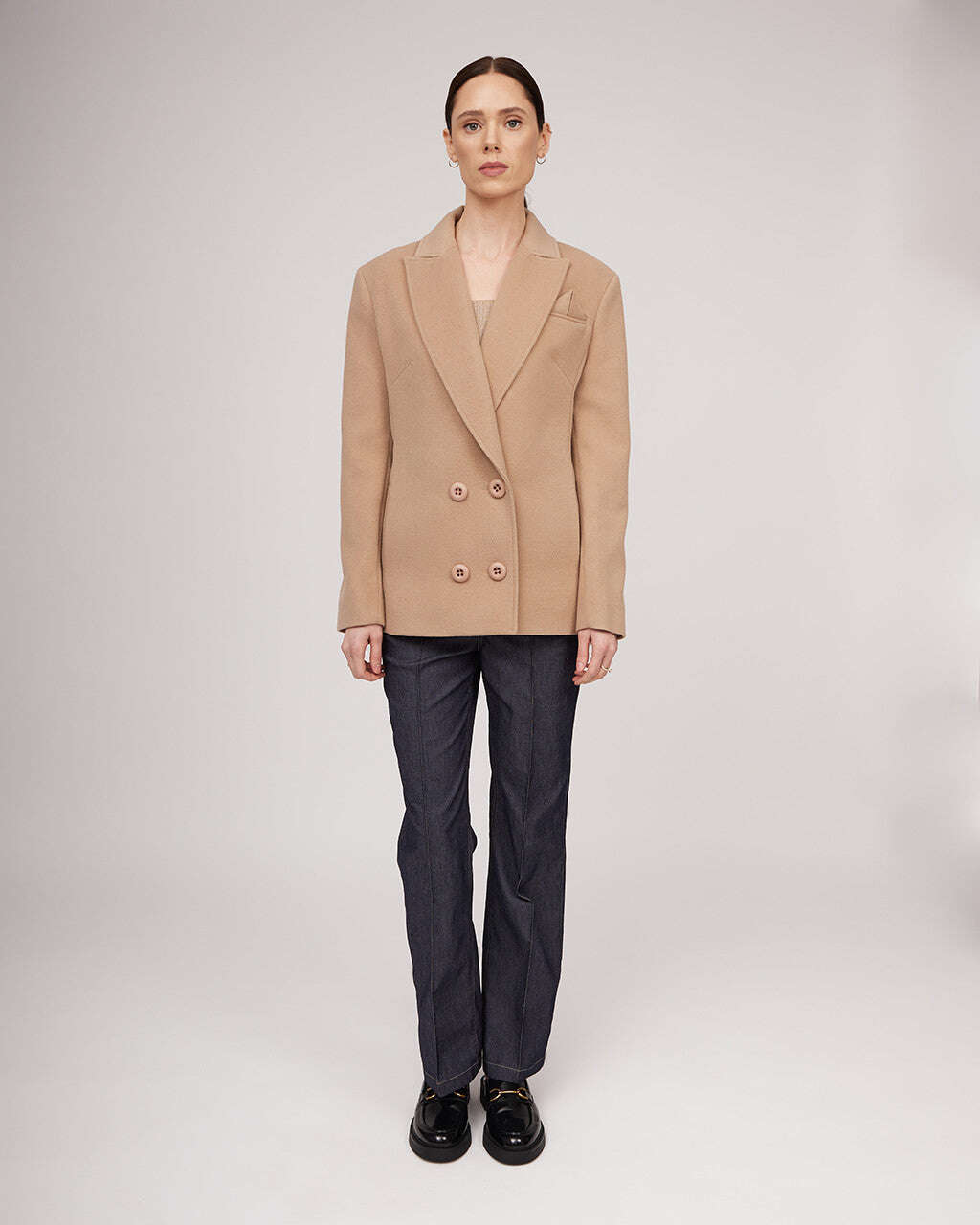 Classic jacket-style coat with dropped shoulder line | MICAELA Nolo Store