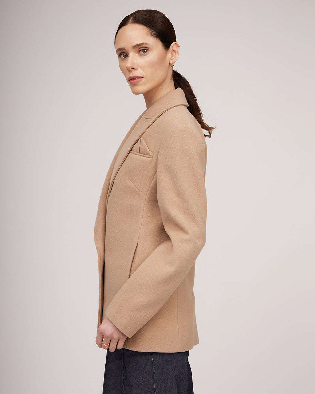 Classic jacket-style coat with dropped shoulder line | MICAELA Nolo Store