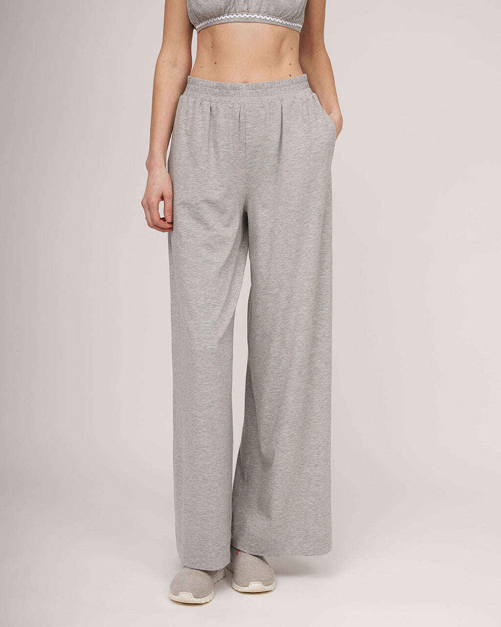 Grey wide jersey trousers | ULMA Nolo Store