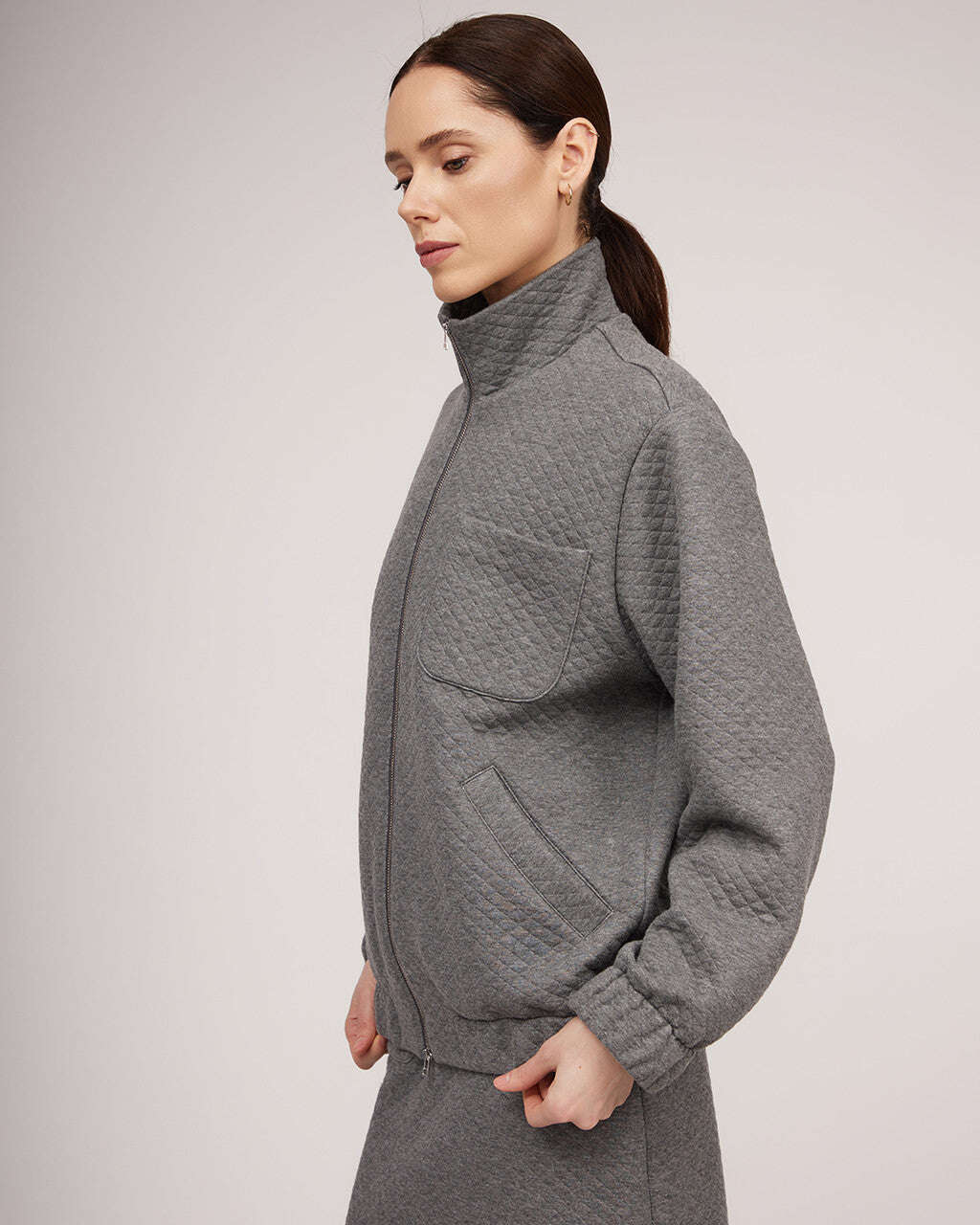 Grey knit bomber jacket | SAMIRA Nolo Store