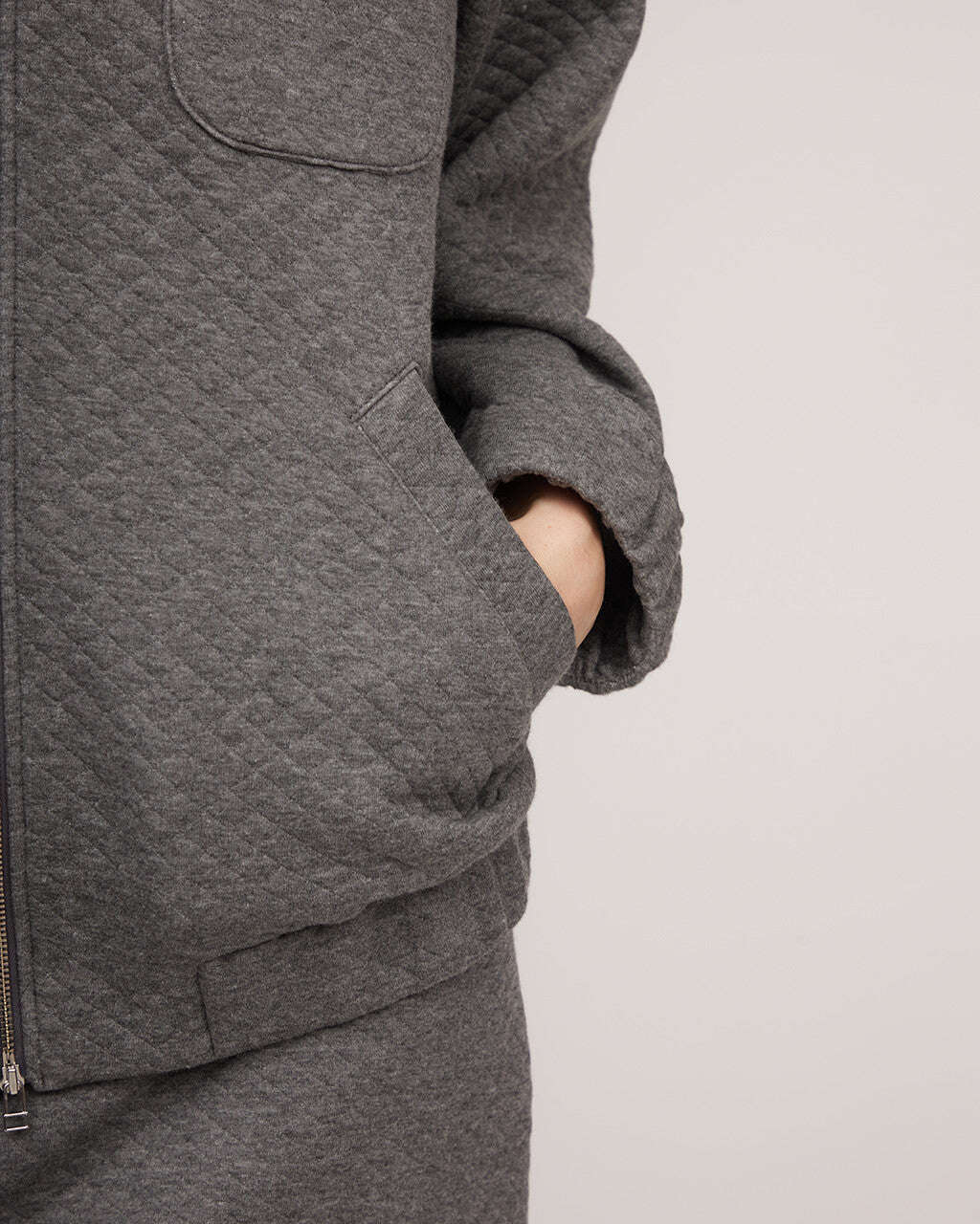 Grey knit bomber jacket | SAMIRA Nolo Store