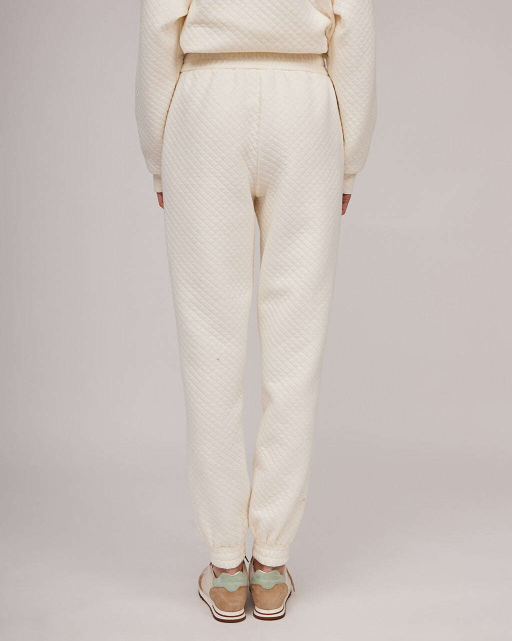 Cream-colored soft cotton casual trousers with a slight texture | HEIDI Nolo Store