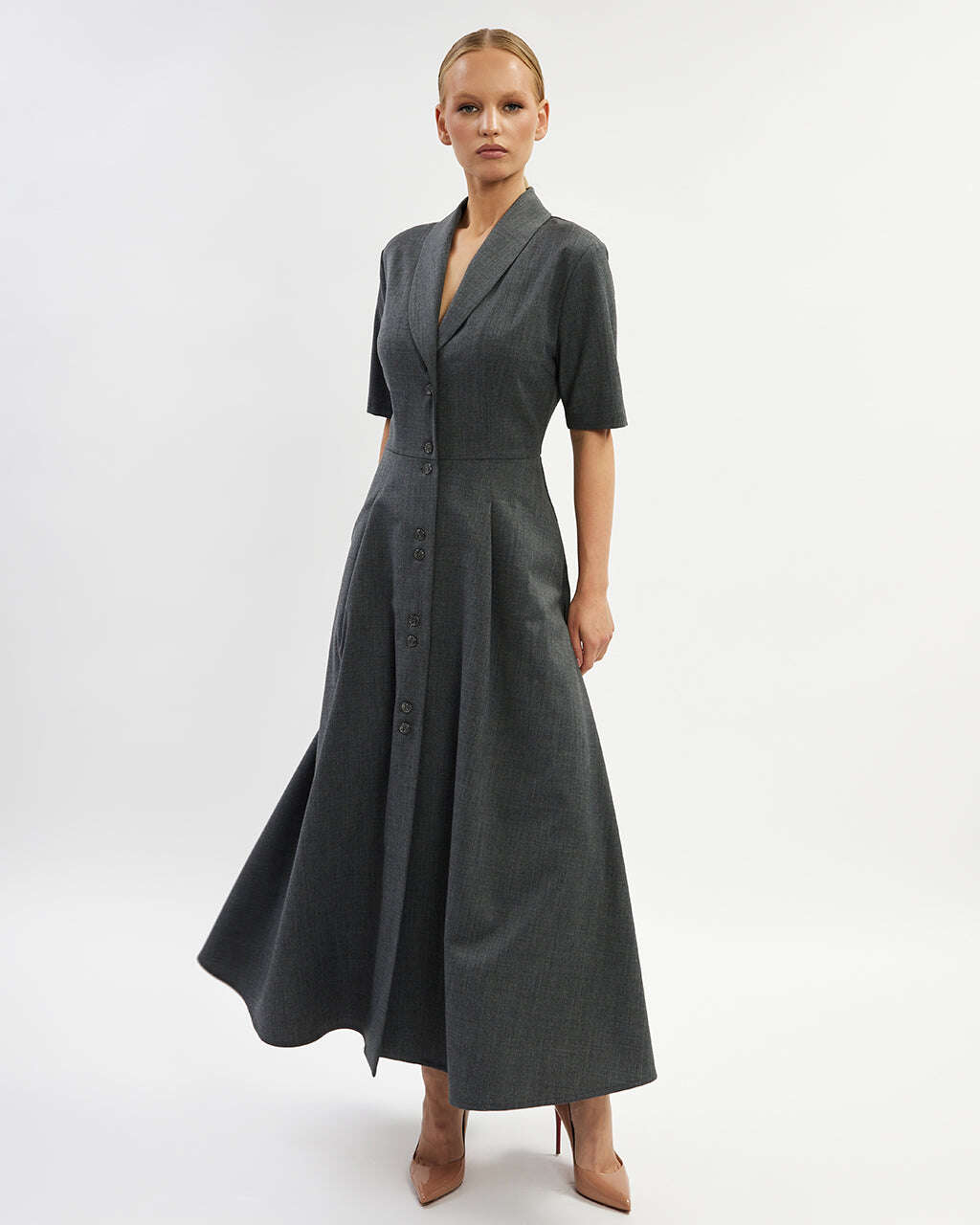 Buy Gray midi dress |MARTINA in Slow Fashion – Nolo Store