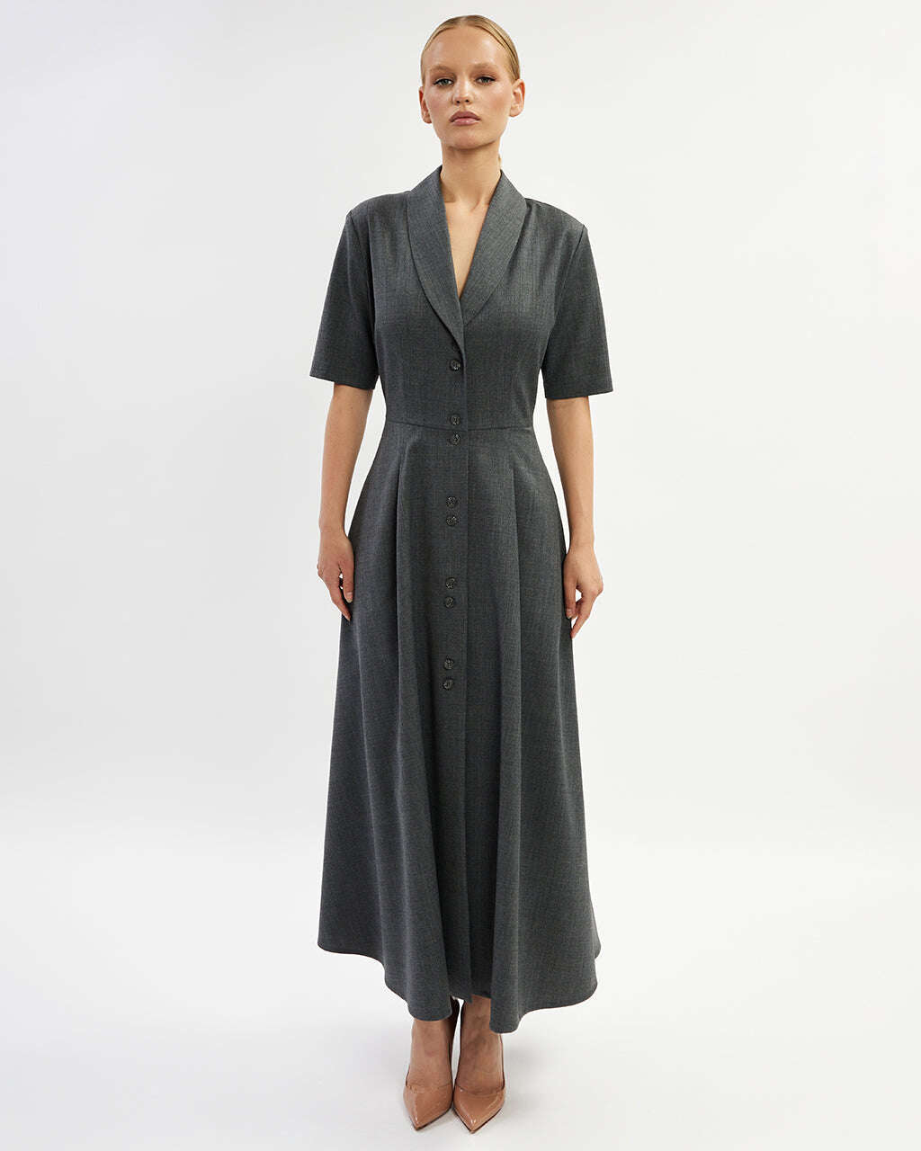 Gray midi dress |MARTINA Nolo Store