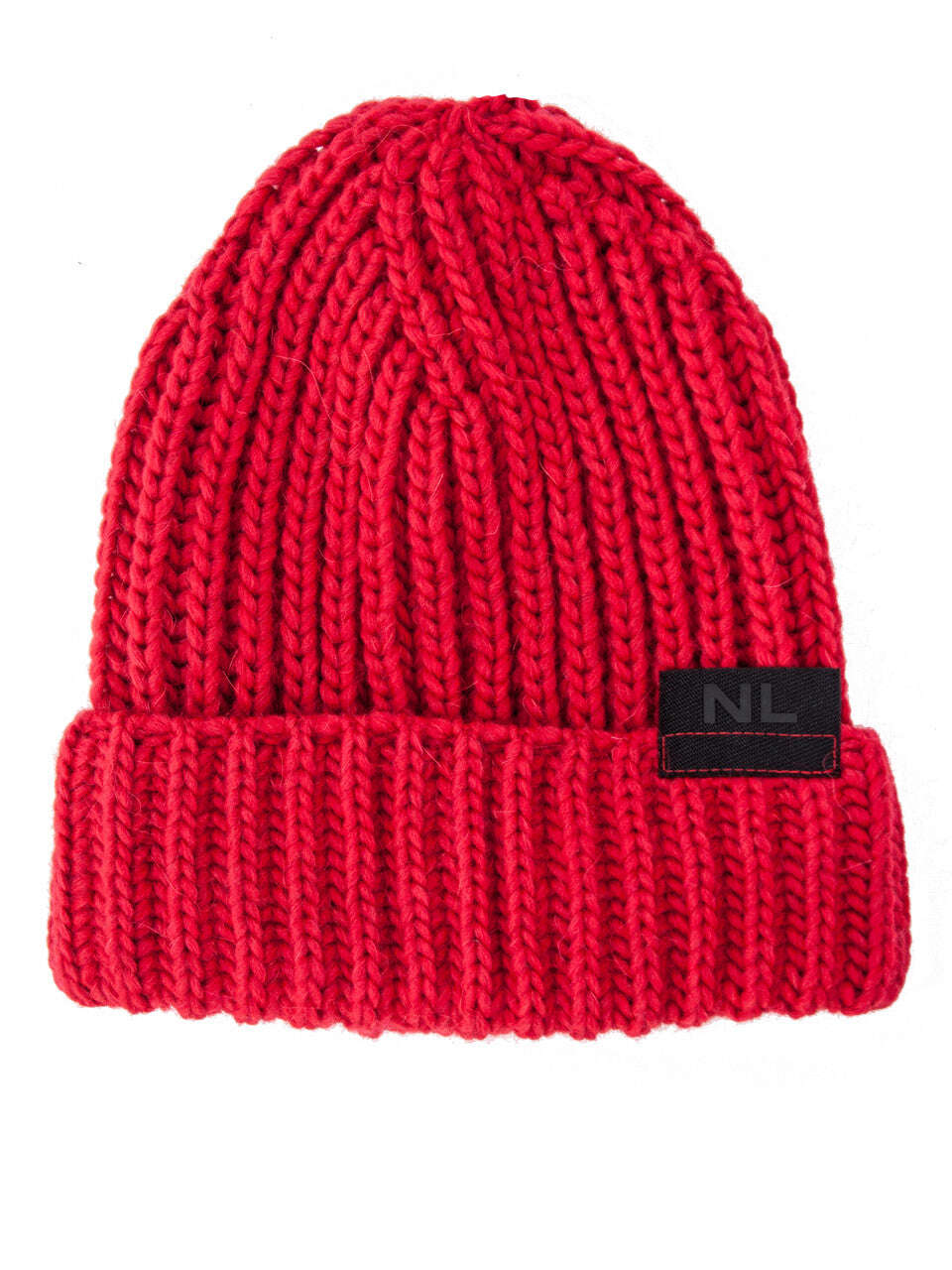 Red Ribbed Wool Beanie With Fold-Over Cuff | Helma 2 Nolo Store