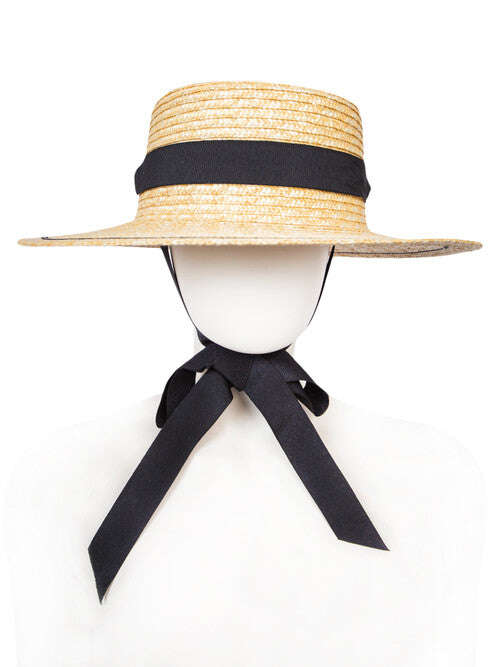 Ribbon-Band Straw Boater Hat With a Ribbon Ties | ILVIELLA Nolo Store