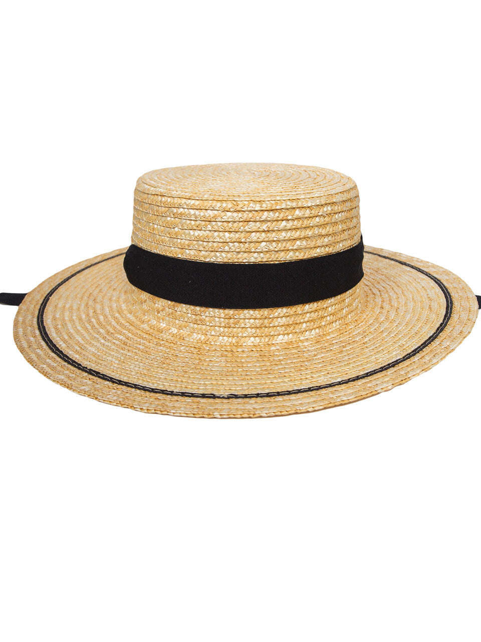 Ribbon-Band Straw Boater Hat With a Ribbon Ties | ILVIELLA Nolo Store