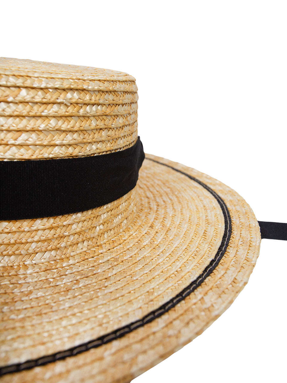 Ribbon-Band Straw Boater Hat With a Ribbon Ties | ILVIELLA Nolo Store