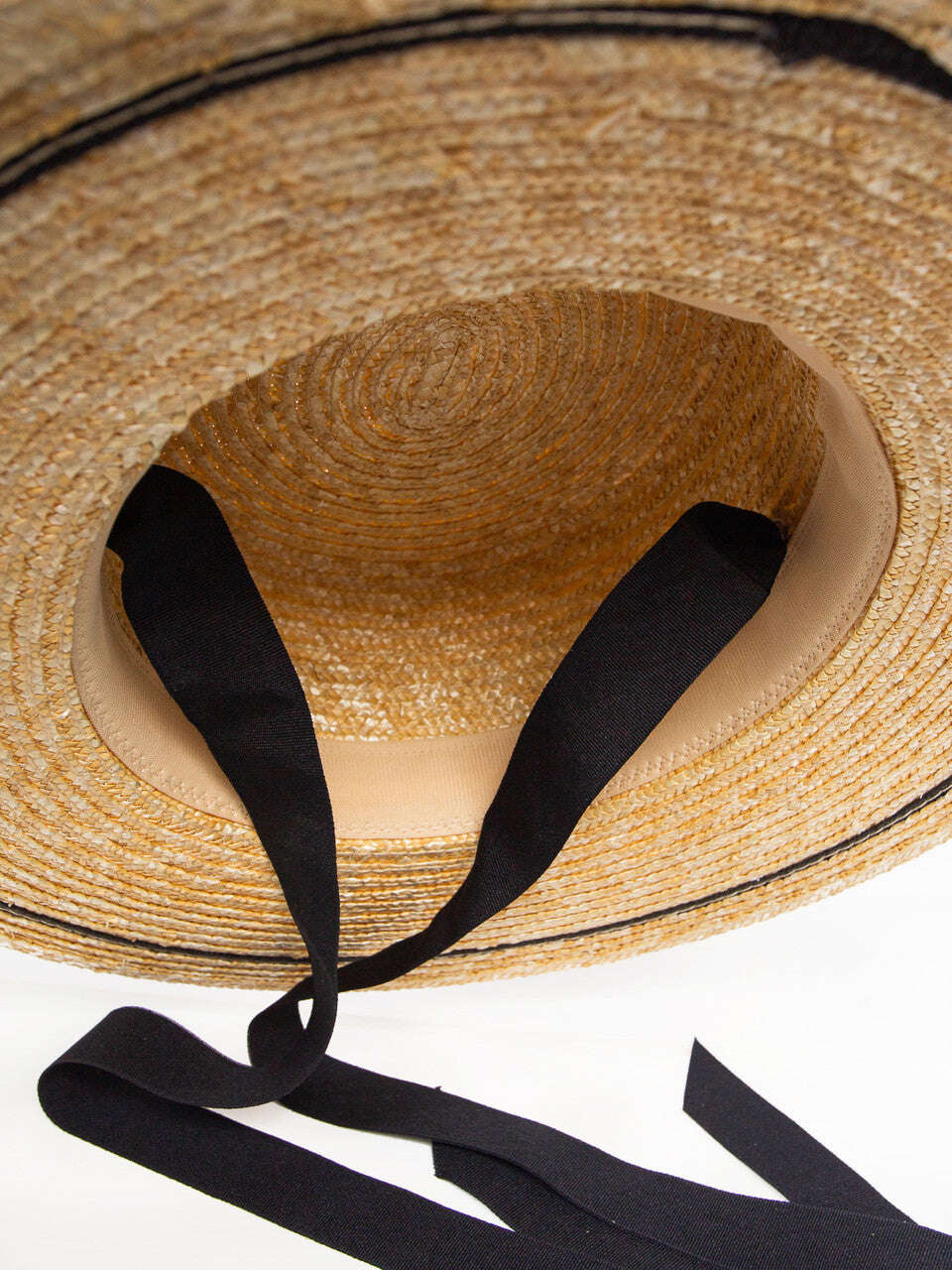 Ribbon-Band Straw Boater Hat With a Ribbon Ties | ILVIELLA Nolo Store