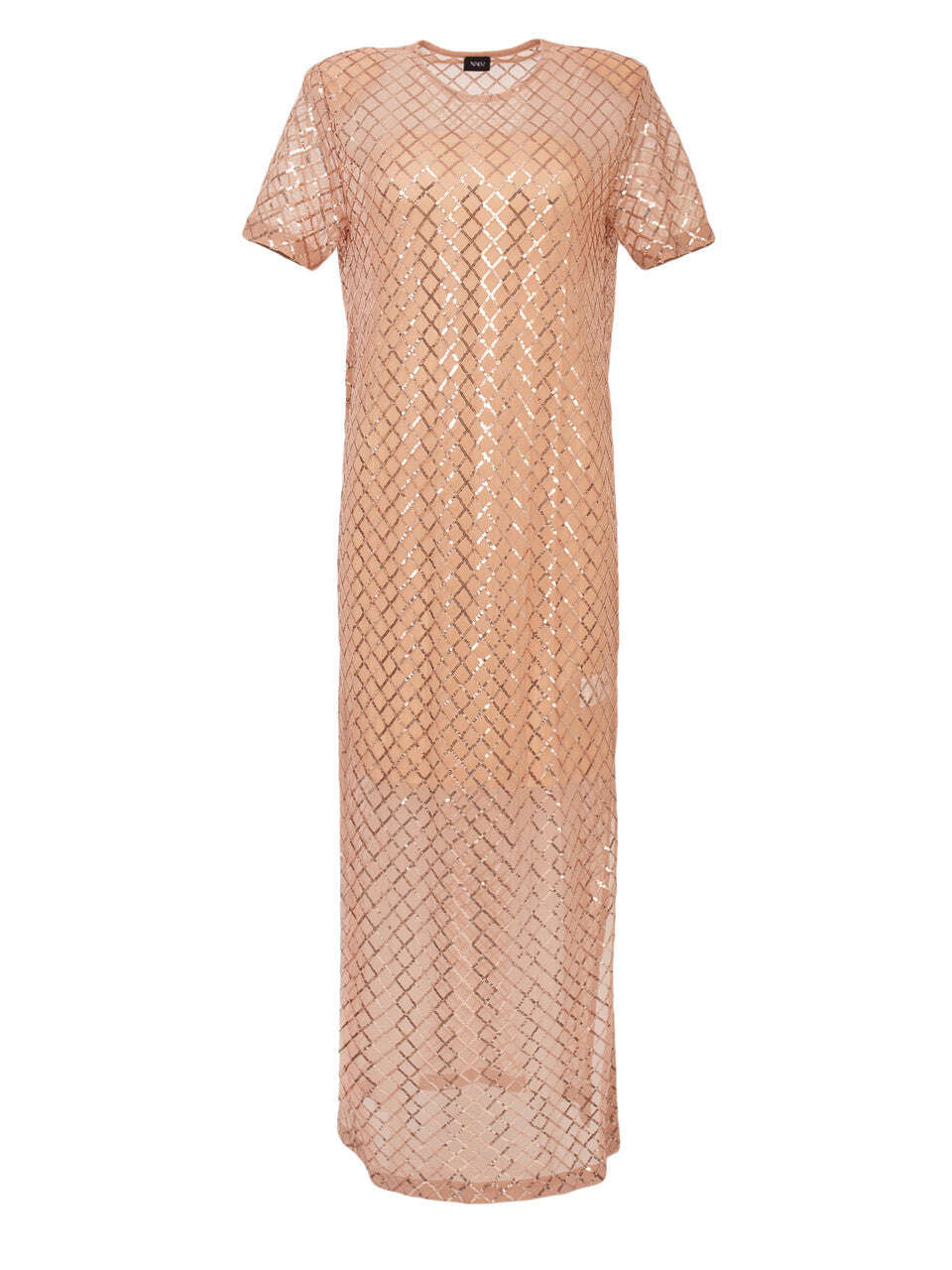Nude Criss-Cross Sequin Embellished Dress | TAMASHINI Nolo Store