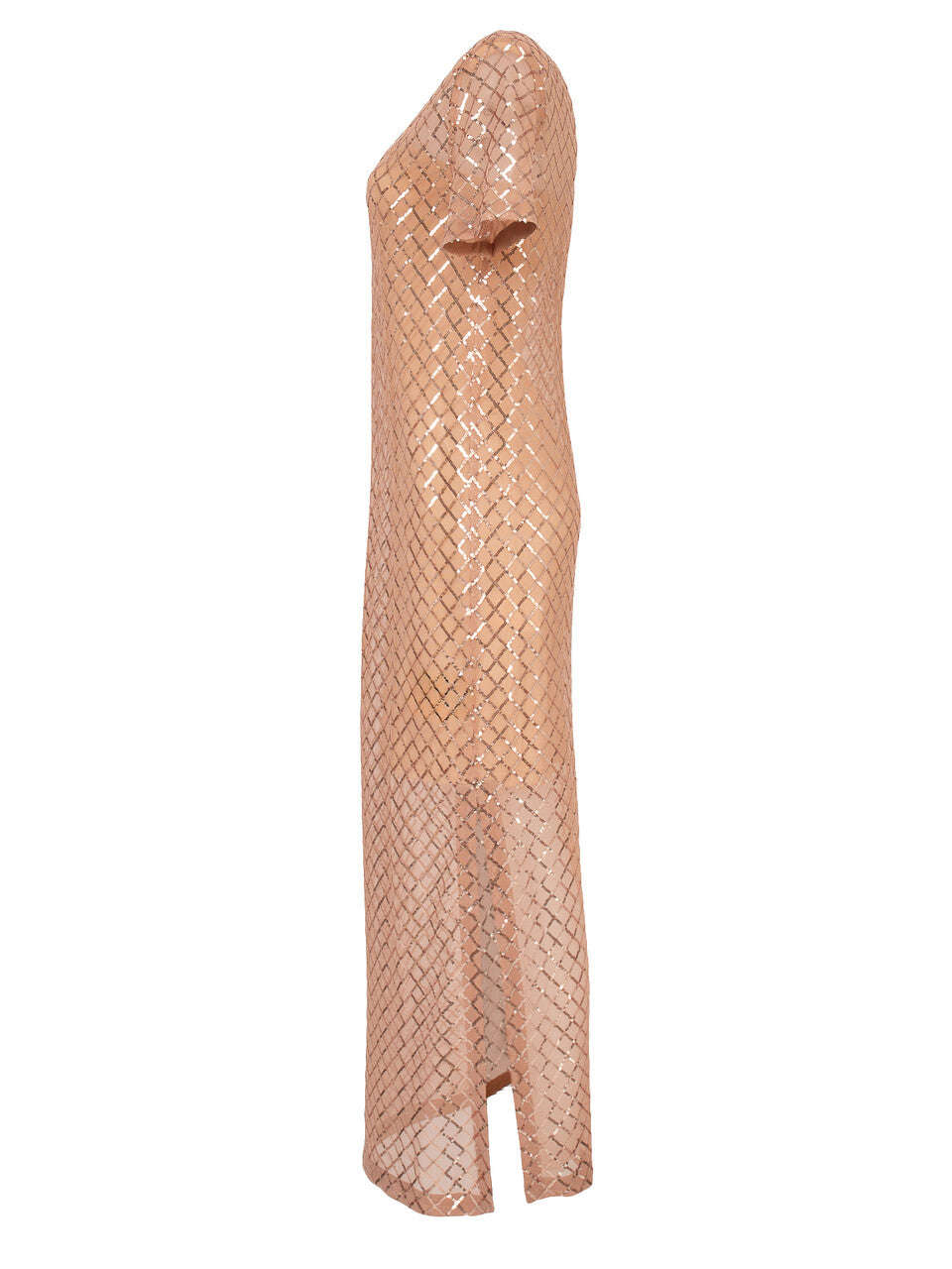 Nude Criss-Cross Sequin Embellished Dress | TAMASHINI Nolo Store