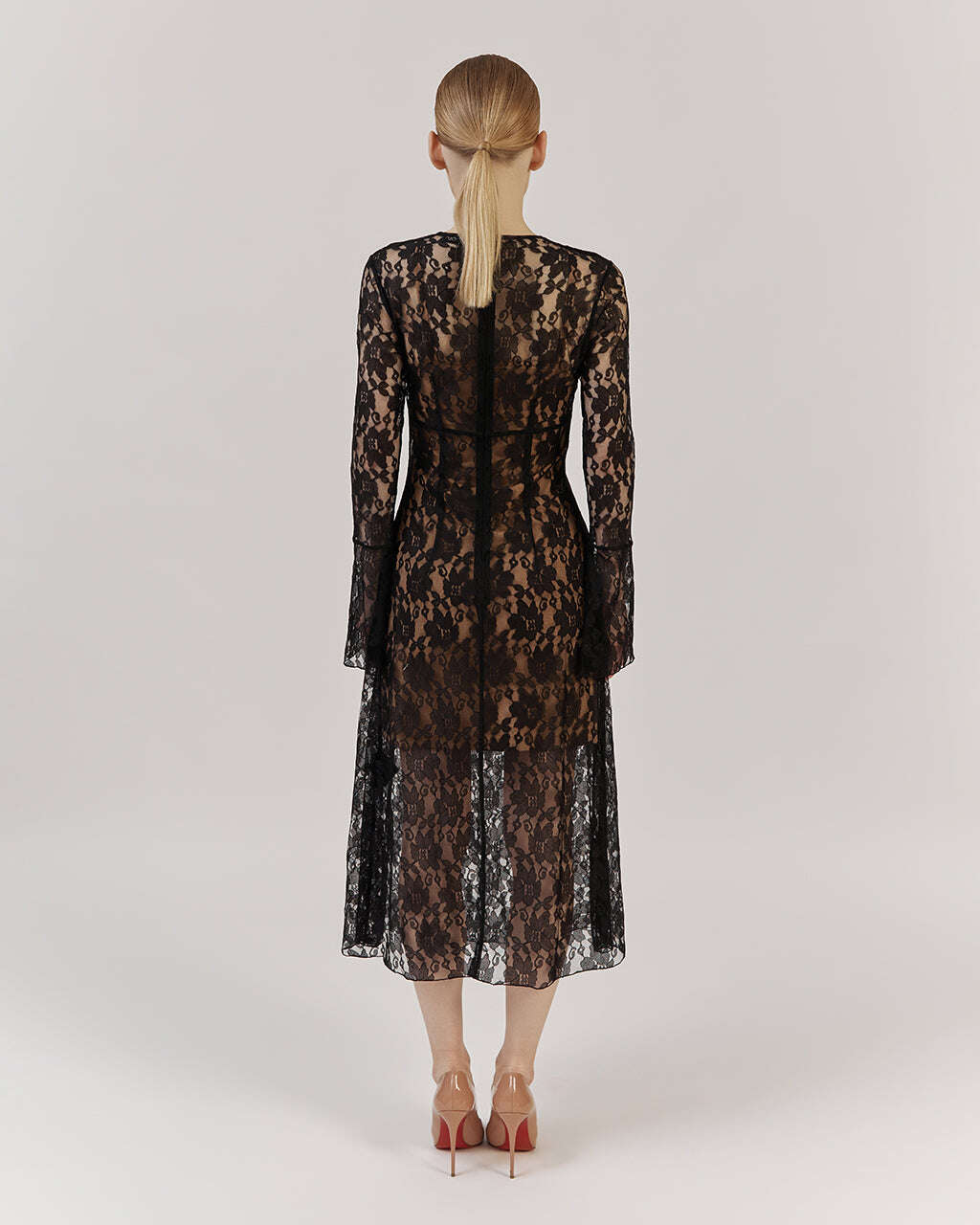 BLACK LACE DRESS MIDI | ORNELLA Nolo Store