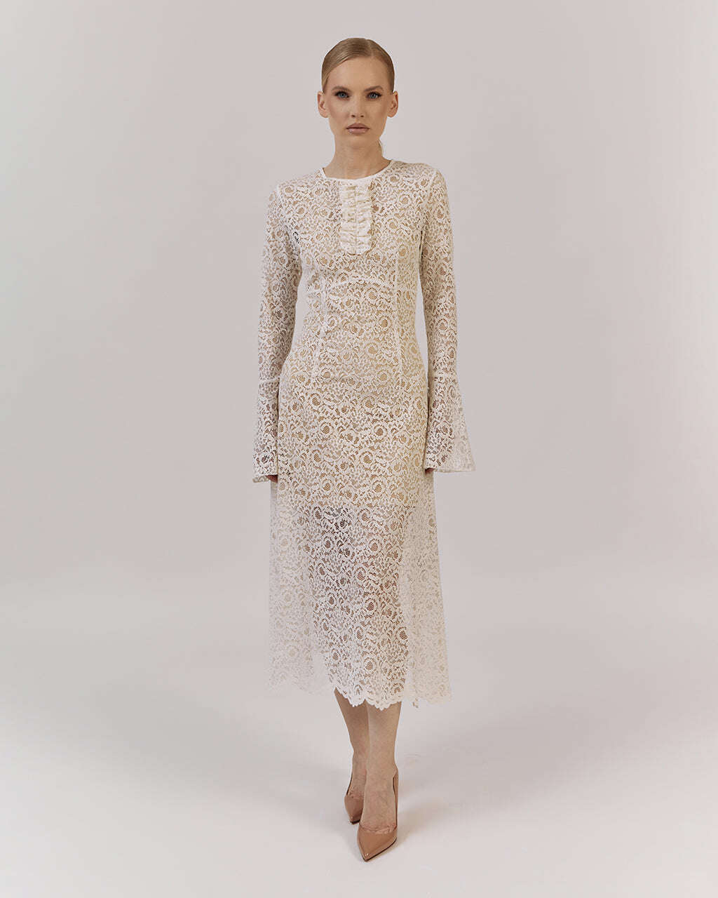 CREAM LACE MIDI DRESS | ORNELLA Nolo Store