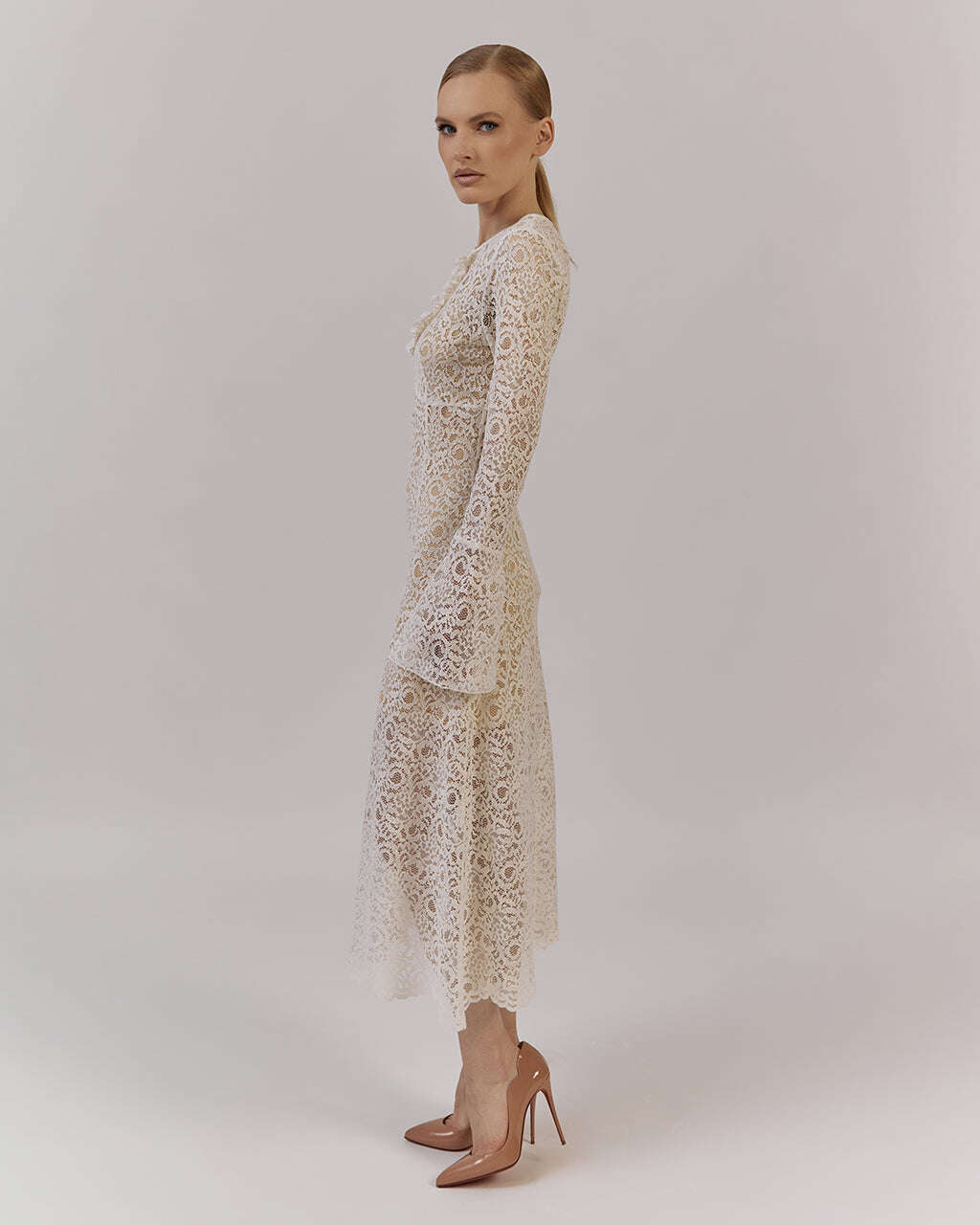 CREAM LACE MIDI DRESS | ORNELLA Nolo Store
