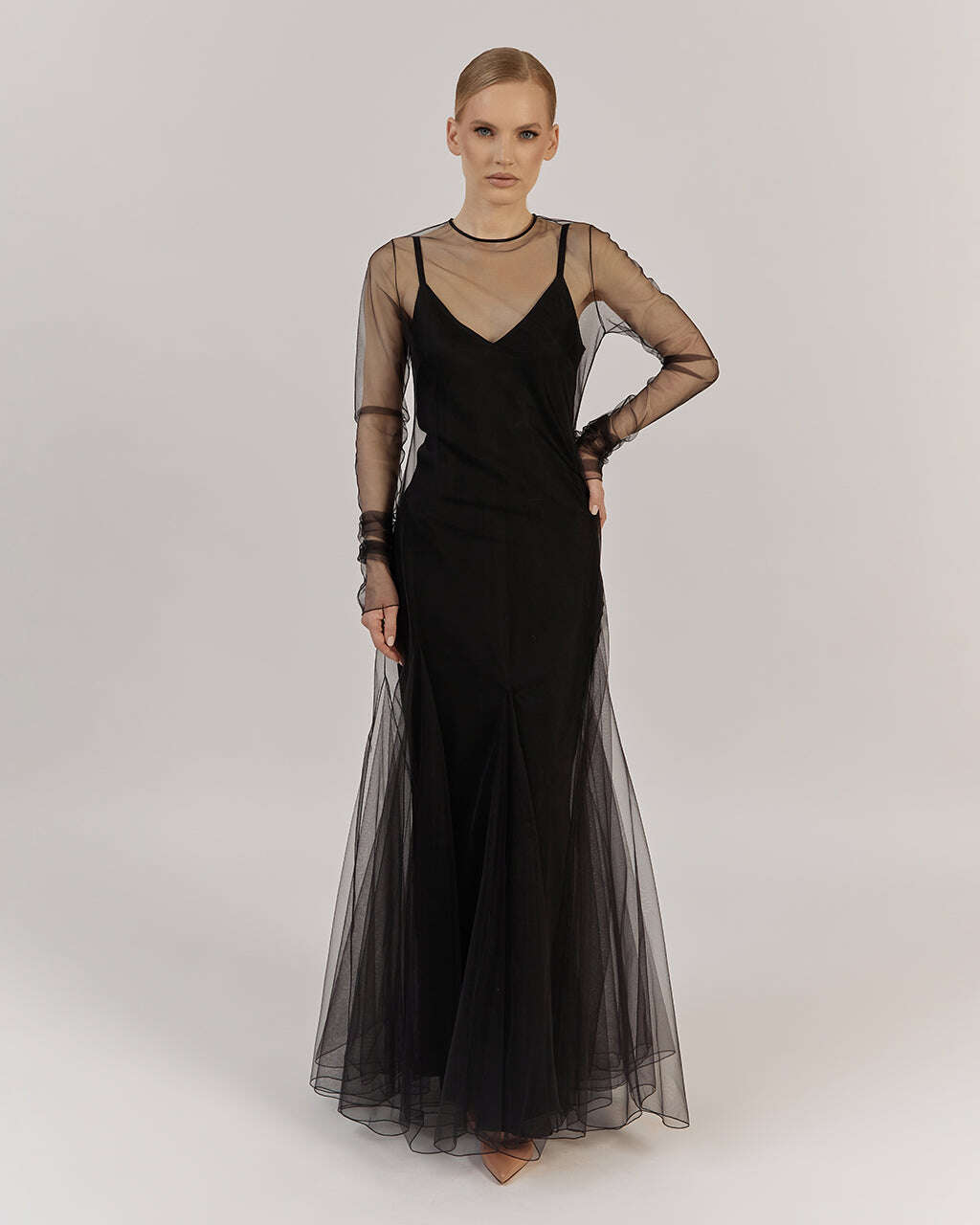 DOUBLE LAYER DELICATE MESH DRESS| FELICIA Nolo Store