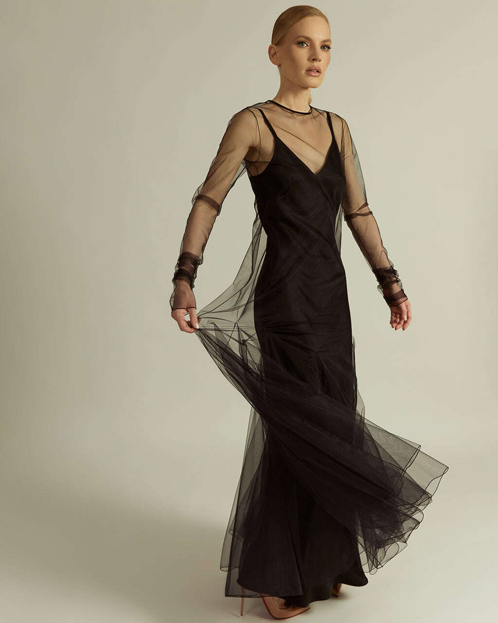 DOUBLE LAYER DELICATE MESH DRESS| FELICIA Nolo Store