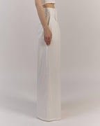 WIDE LEG HIGH WAIST WHITE JEANS |JEMA