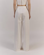 WIDE LEG HIGH WAIST WHITE JEANS |JEMA