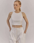 WHITE ZIP CROP TOP|JULIA Nolo Store