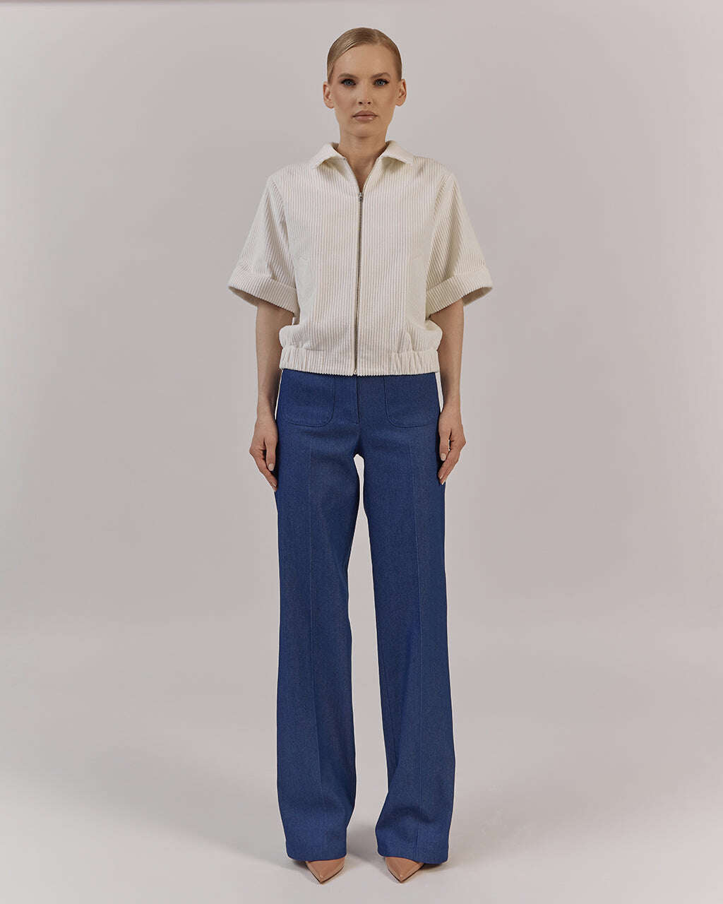 STRAIGHT LEG BLUE JEANS WITH FRONT POCKETS | ROMOLA Nolo Store