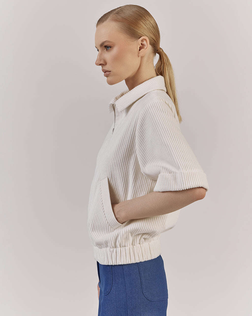 WHITE VELVET BOMBER |FIDUCIA Nolo Store