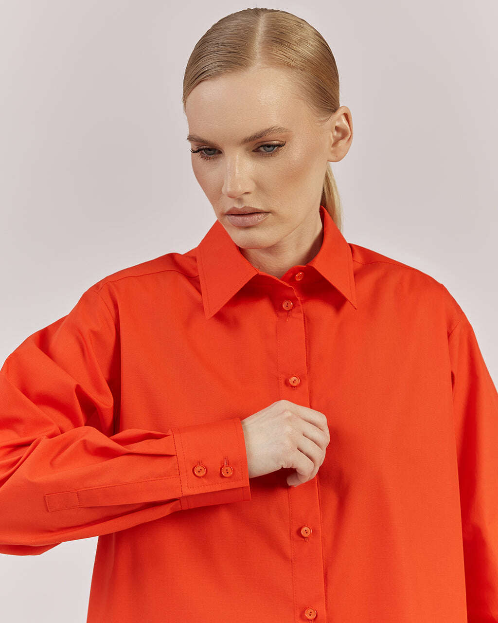 RED COTTON BLEND SHIRT| SANTINA Nolo Store