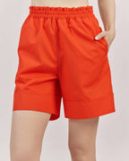 RED HIGH WAIST COTTON BERMUDA SHORTS |TULIA Nolo Store