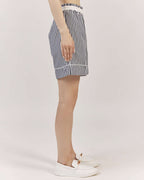 STRIPED COTTON HIGH WAIST BERMUDA SHORTS | TULIA Nolo Store