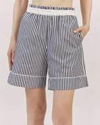 STRIPED COTTON HIGH WAIST BERMUDA SHORTS | TULIA Nolo Store