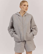 GREY ZIP-UP HOODIE |ILARIA Nolo Store