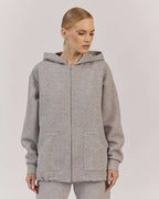 GREY ZIP-UP HOODIE |ILARIA Nolo Store