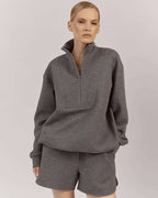 OVERSIZE SWEATSHIRT WITH STAND UP ZIPPED |KATIA Nolo Store
