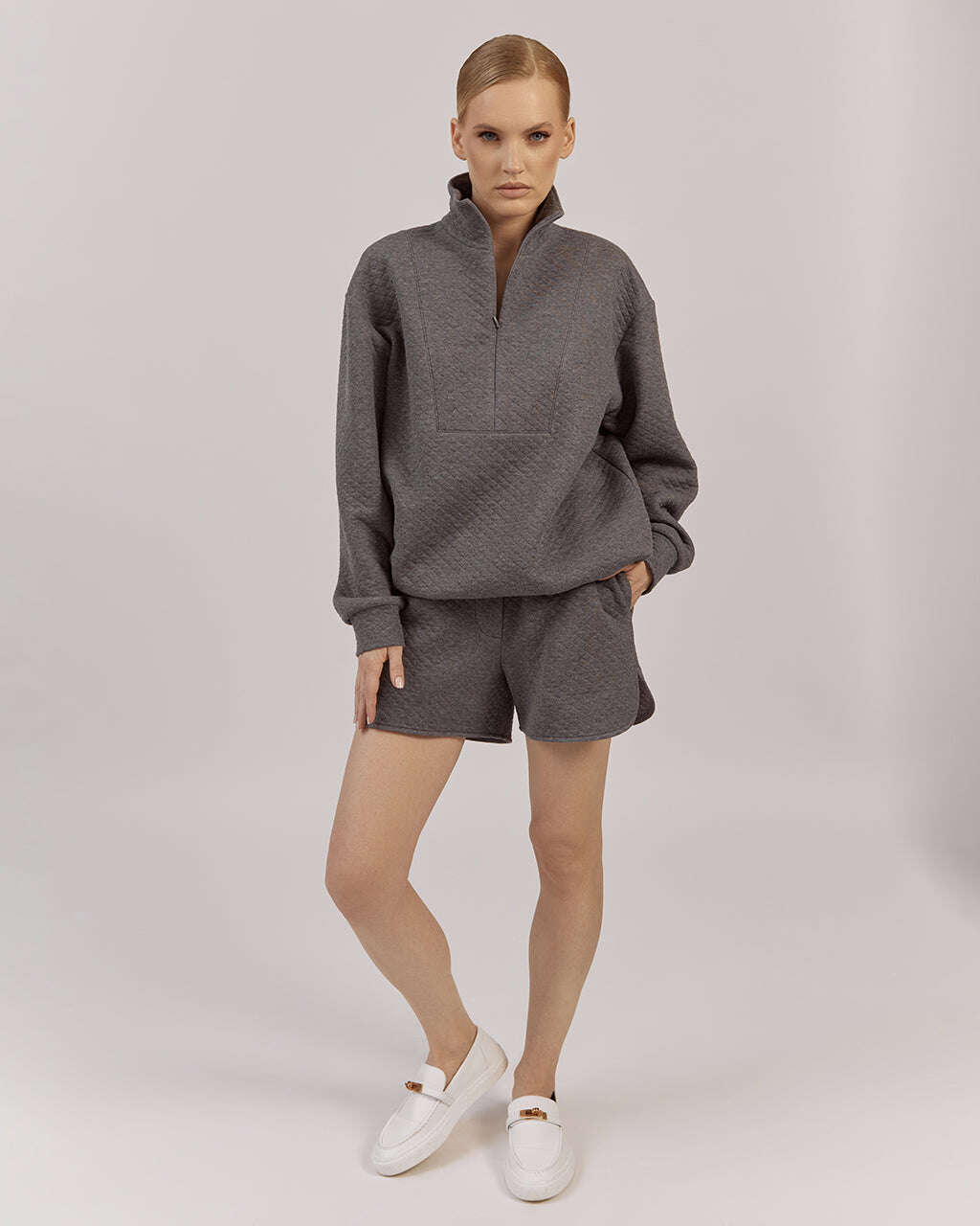 OVERSIZE SWEATSHIRT WITH STAND UP ZIPPED |KATIA Nolo Store