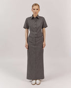 WOOL/SILK BLEND MIDI PENCIL SKIRT |MACARIA Nolo Store