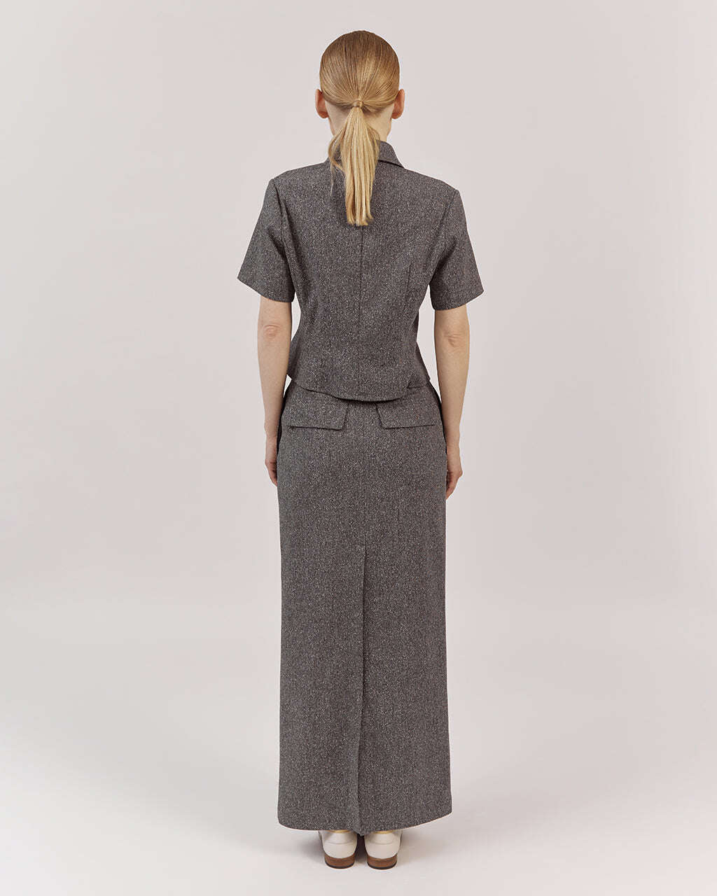 WOOL/SILK BLEND MIDI PENCIL SKIRT |MACARIA Nolo Store