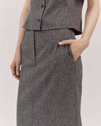WOOL/SILK BLEND MIDI PENCIL SKIRT |MACARIA Nolo Store