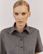 CROPPED WOOL/SILK BLEND SHIRT | ELISA Nolo Store