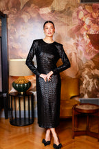 Midi garuma kleita ar fliteriem | ISIDORA