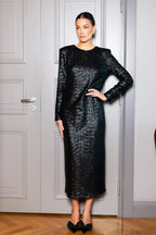 Midi garuma kleita ar fliteriem | ISIDORA