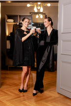 Velvet tuxedo-jumpsuit with belt | SABELLA