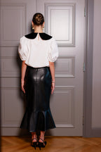 Pencil skirt with frill detail |LUIGIA