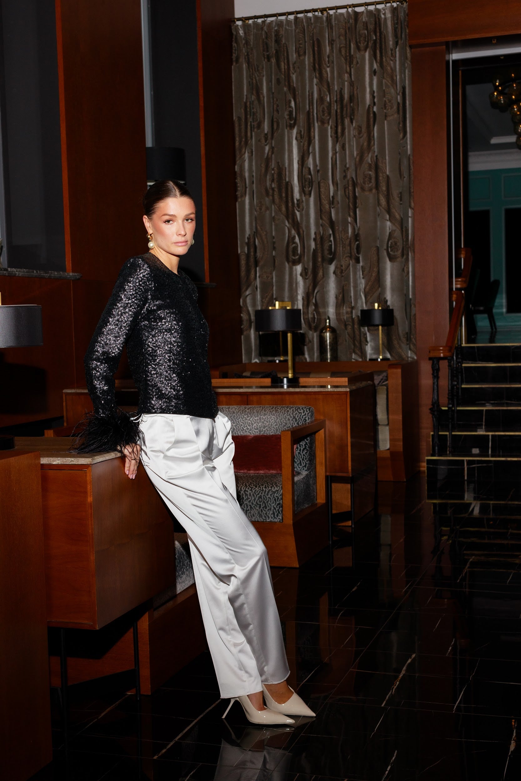 Straight-Leg Satin Pants | FREDA