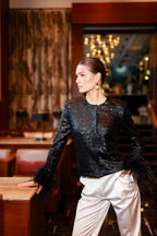 Cropped Sequin Jacket |KAROLINA