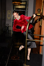 Velvet peplum blazer |RACHELE