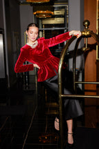 Velvet peplum blazer |RACHELE