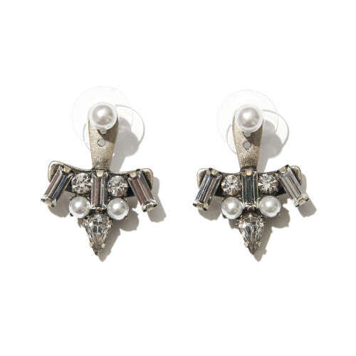 Glass Cut Stones  With Pearl Earrings Nolo Store